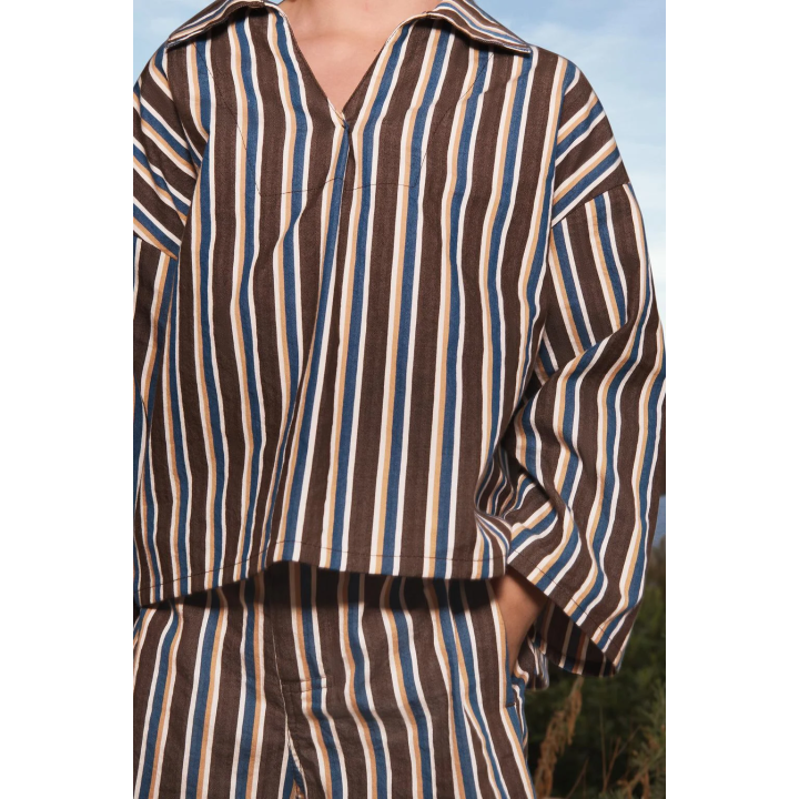 LIMITED EDITION STRIPED FLOWING SHIRT