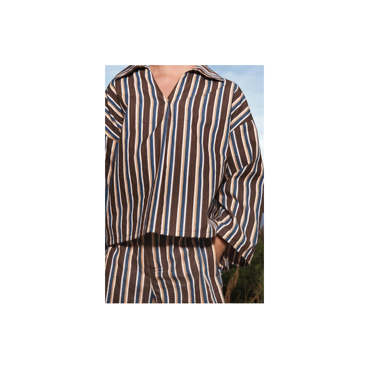 LIMITED EDITION STRIPED FLOWING SHIRT