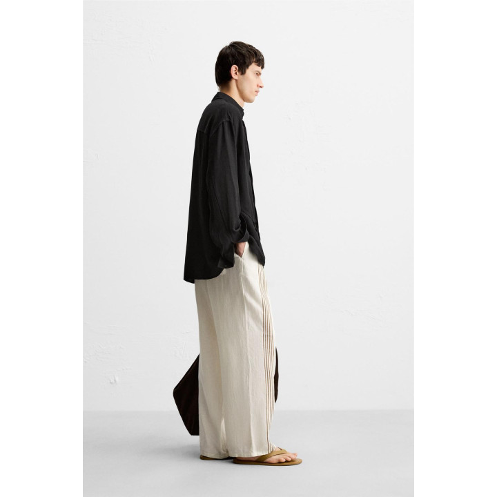 БРЮКИ ИЗ 100% ЛЬНА С ВЫШИВКОЙ