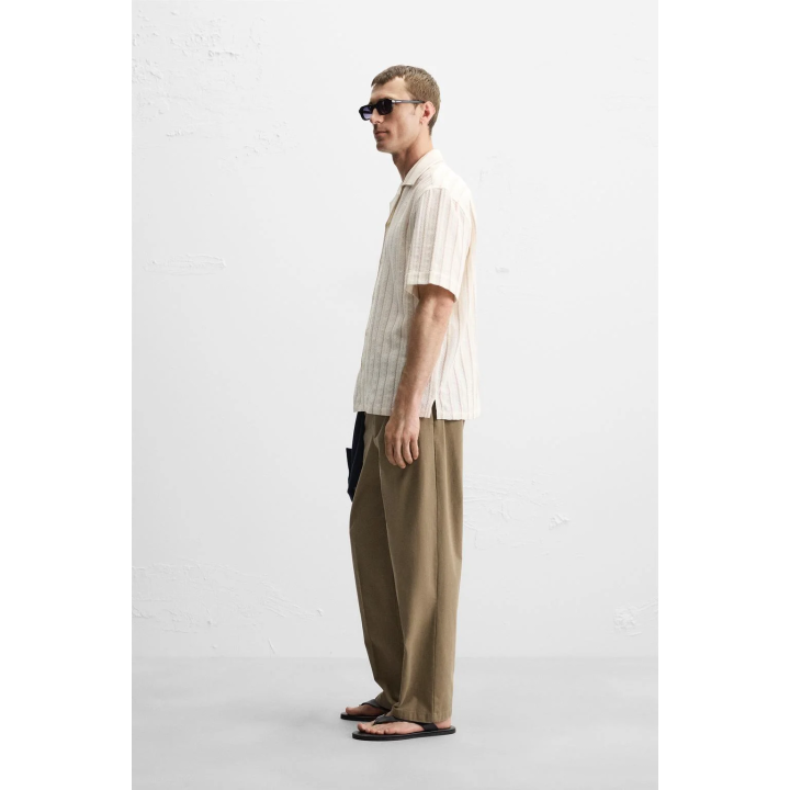 РУБАШКА ИЗ РЕЛЬЕФНОЙ ТКАНИ В ПОЛОСКУ