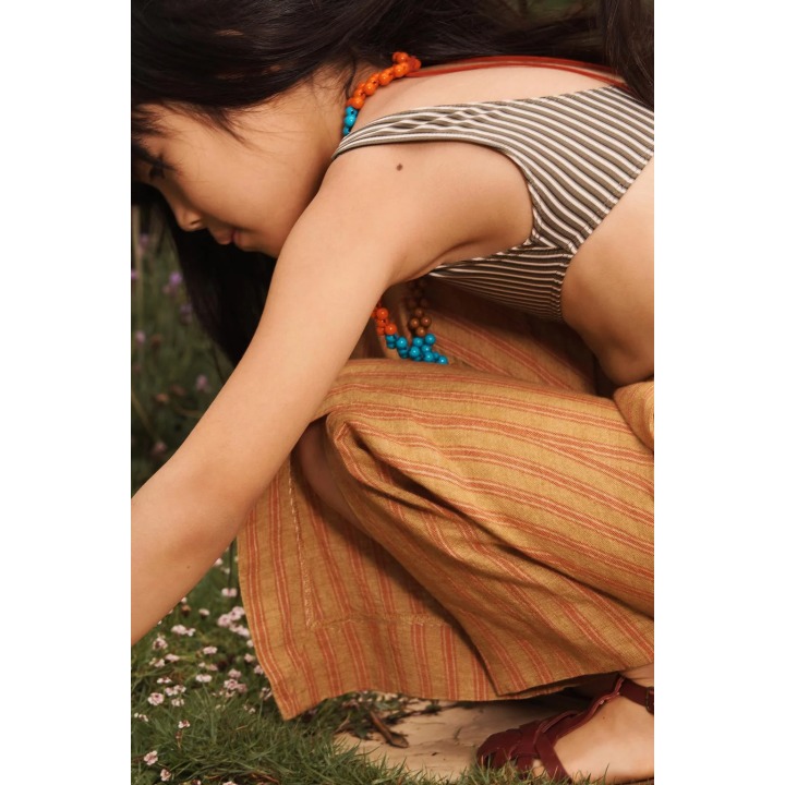 Брюки из 100% полосатого льна ограниченной коллекции