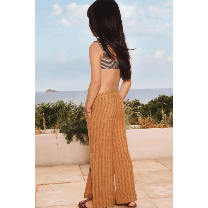 Брюки из 100% полосатого льна ограниченной коллекции