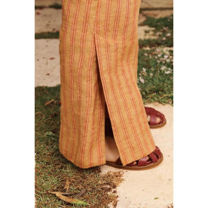 Брюки из 100% полосатого льна ограниченной коллекции