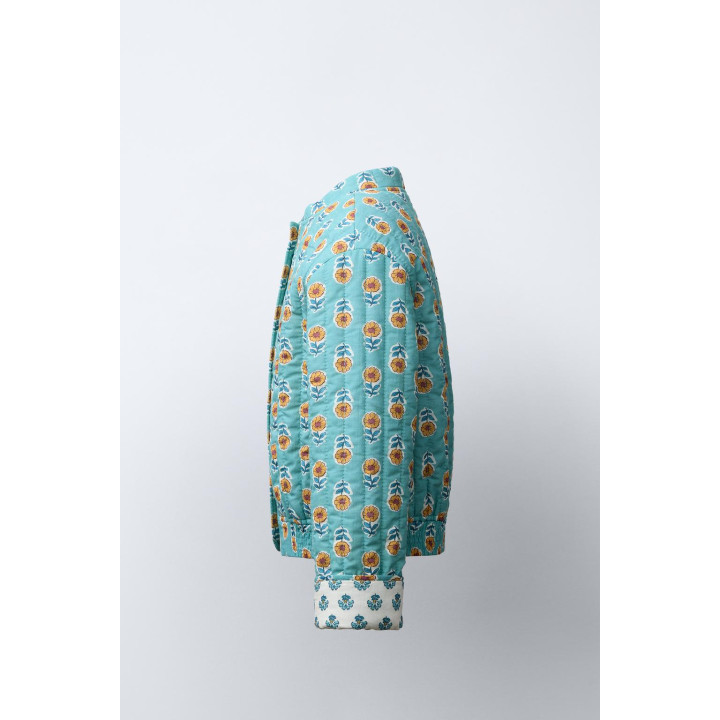 СТЕГАНАЯ КУРТКА С ЦВЕТОЧНЫМ ПРИНТОМ