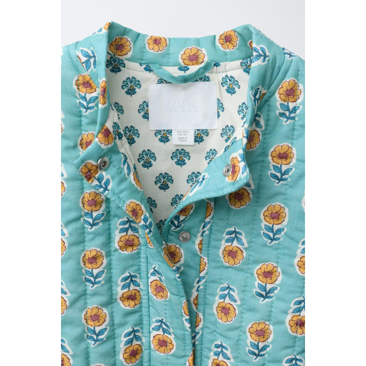 СТЕГАНАЯ КУРТКА С ЦВЕТОЧНЫМ ПРИНТОМ