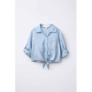 РУБАШКА СТРУЯЩЕГОСЯ КРОЯ С УЗЛОМ