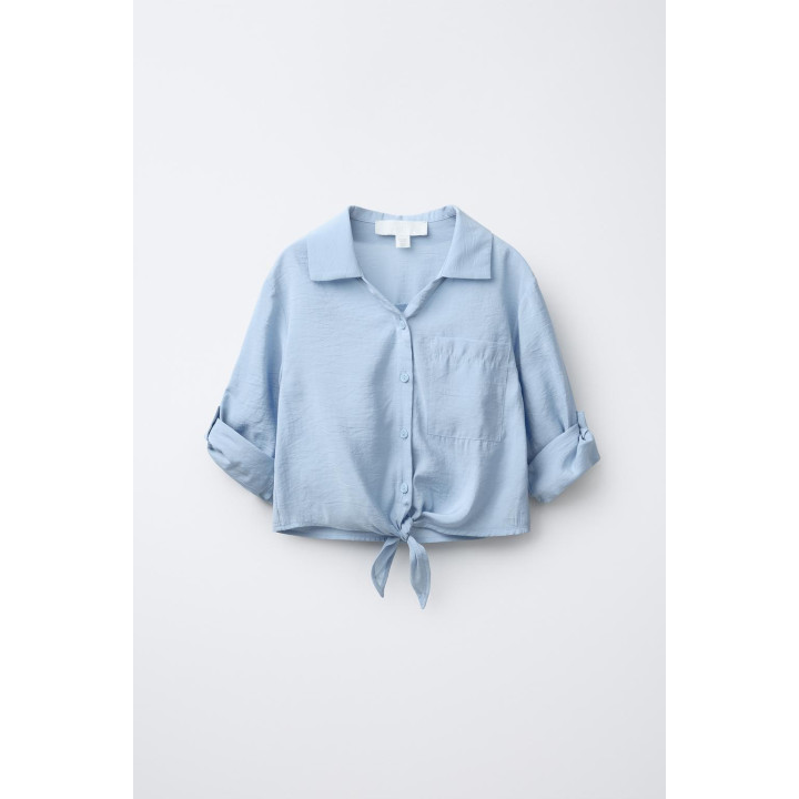 РУБАШКА СТРУЯЩЕГОСЯ КРОЯ С УЗЛОМ