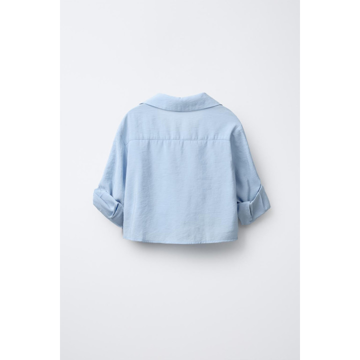 РУБАШКА СТРУЯЩЕГОСЯ КРОЯ С УЗЛОМ