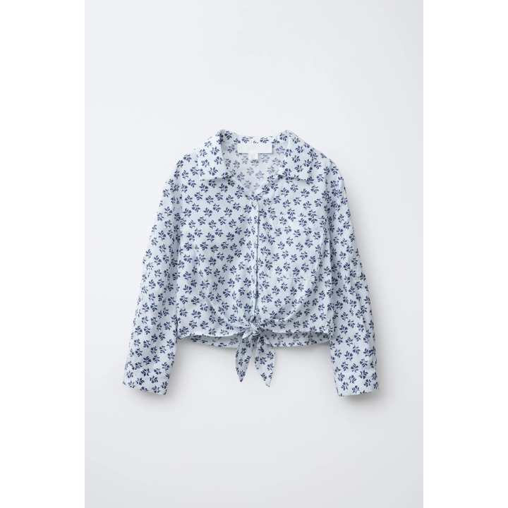 РУБАШКА С ПРИНТОМ В ВИДЕ УЗЛА