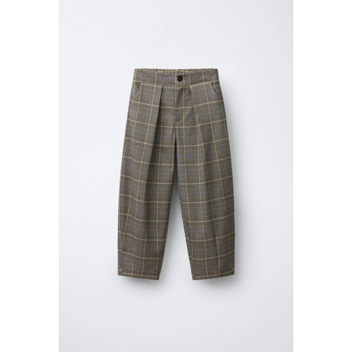 БРЮКИ BARREL В КЛЕТКУ С ЗАЩИПАМИ