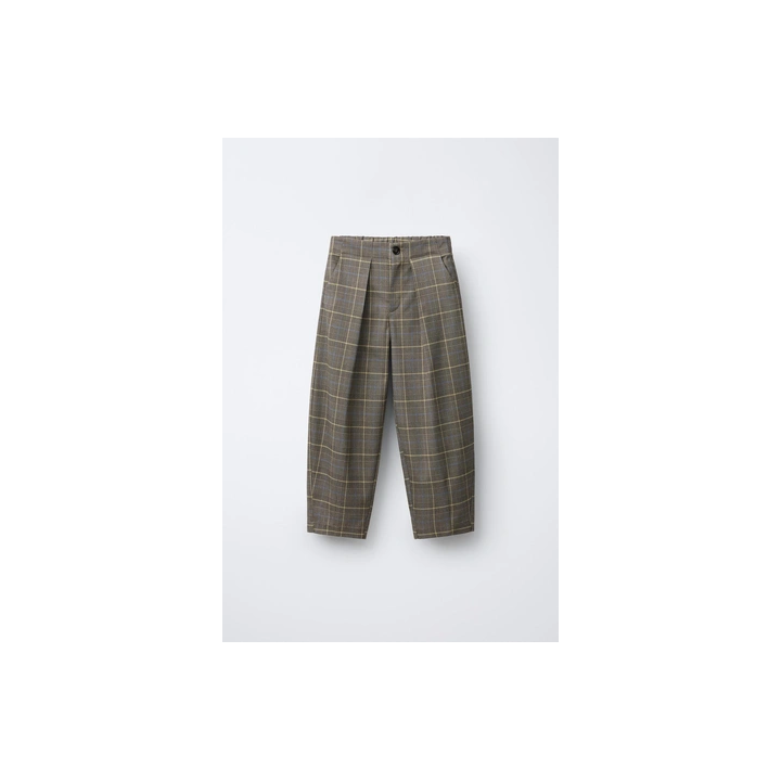 БРЮКИ BARREL В КЛЕТКУ С ЗАЩИПАМИ