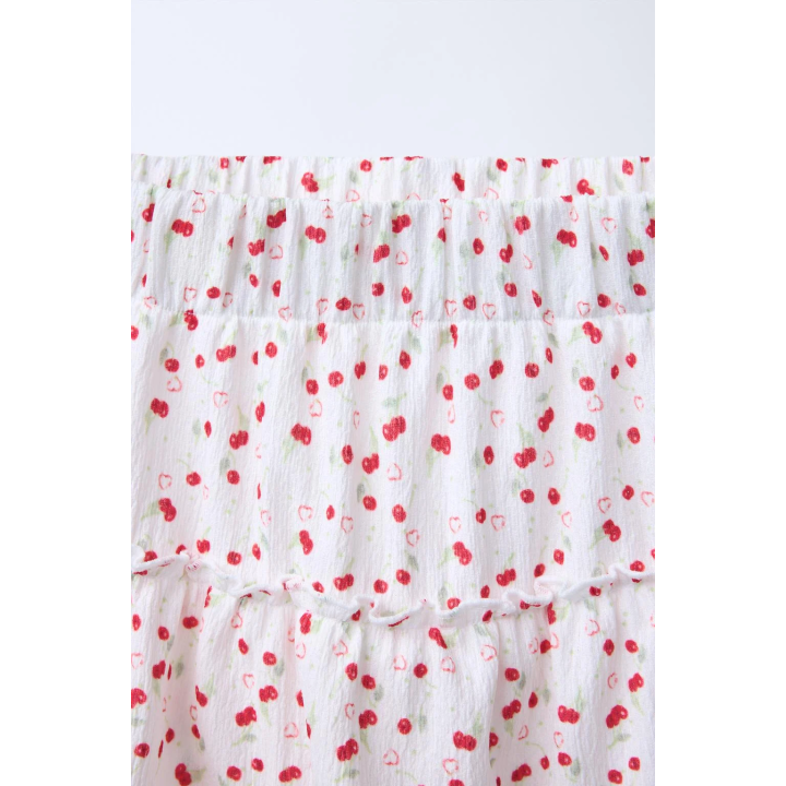 ЮБКА-ШОРТЫ ИЗ РЕЛЬЕФНОЙ ТКАНИ С ПРИНТОМ