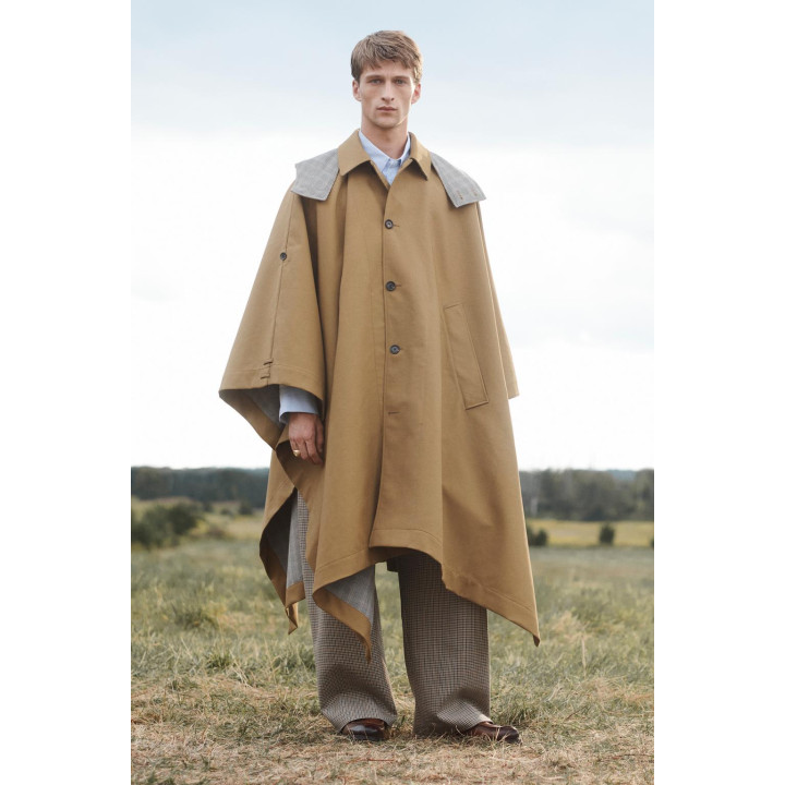 Пончо limited edition с контрастной клеткой и водоотталкивающей отделкой