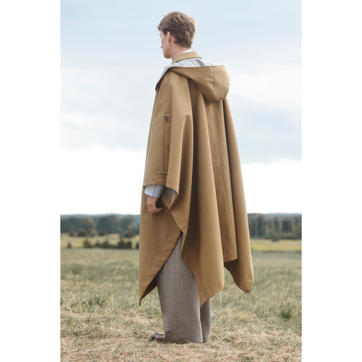 Пончо limited edition с контрастной клеткой и водоотталкивающей отделкой