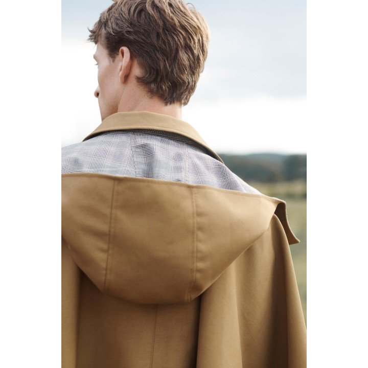 Пончо limited edition с контрастной клеткой и водоотталкивающей отделкой