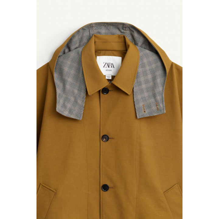 Пончо limited edition с контрастной клеткой и водоотталкивающей отделкой