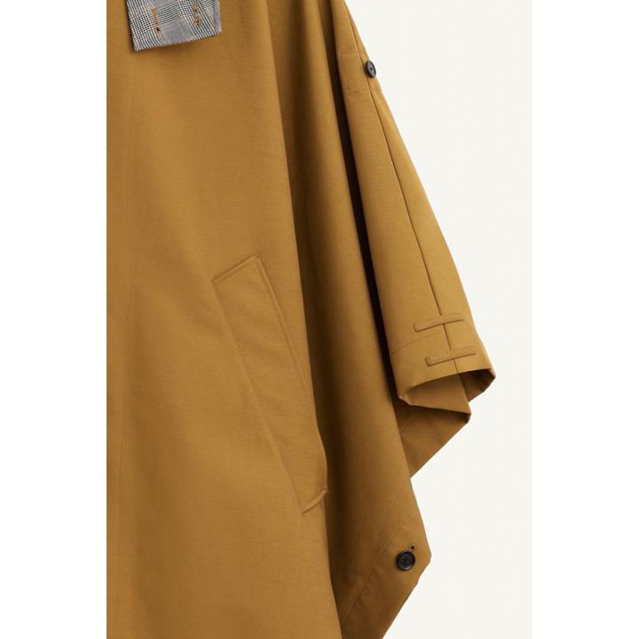 Пончо limited edition с контрастной клеткой и водоотталкивающей отделкой