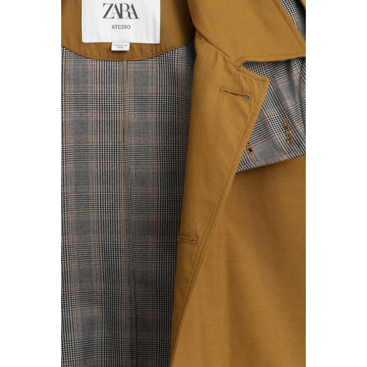 Пончо limited edition с контрастной клеткой и водоотталкивающей отделкой