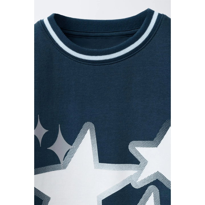 ТОЛСТОВКА С ДВОЙНЫМИ РУКАВАМИ И ПРИНТОМ