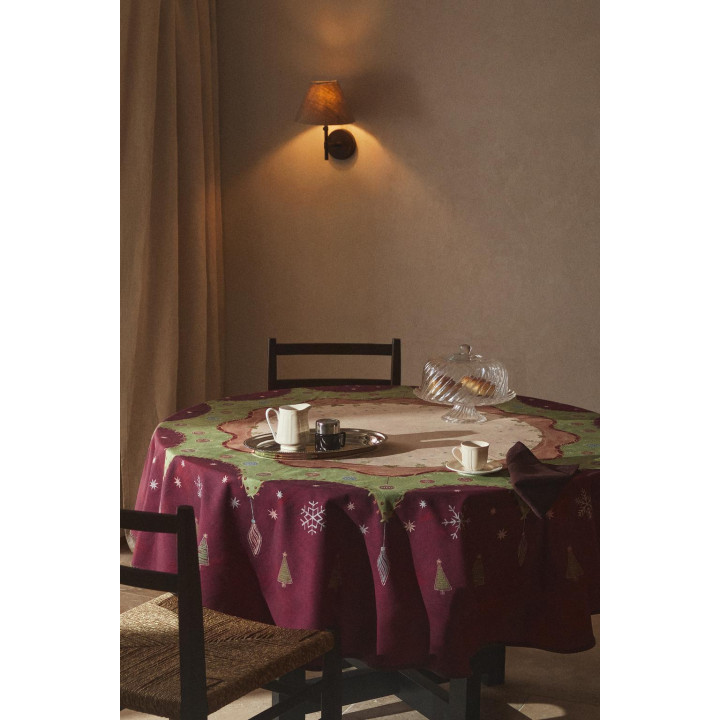 Хлопковый скатерть с новогодним принтом
