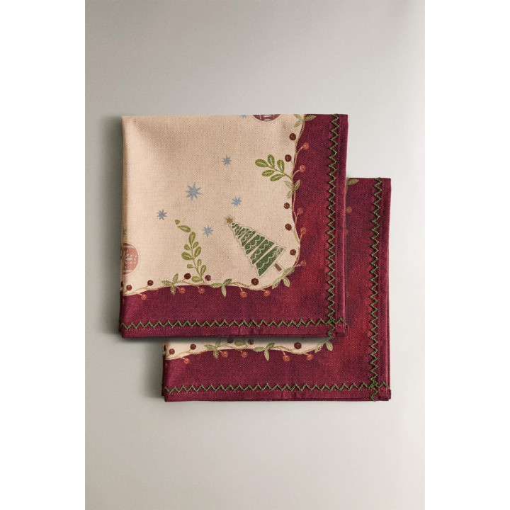 Набор рождественских салфеток с рисунком (набор из 2)