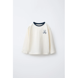 ЛОНГСЛИВ В СТИЛЕ ПРЕППИ С ВЫШИВКОЙ «МЕДВЕДЬ»