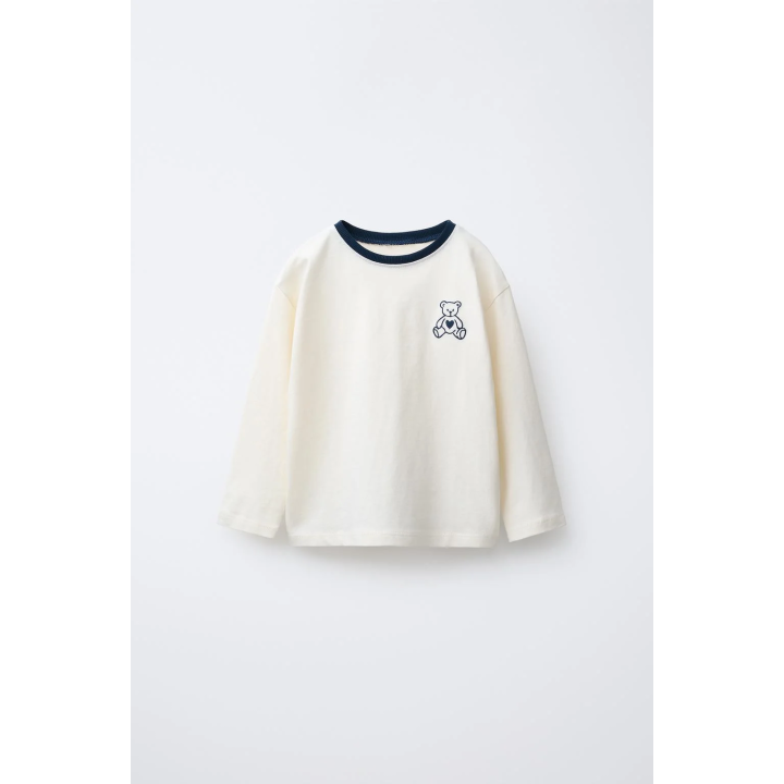 ЛОНГСЛИВ В СТИЛЕ ПРЕППИ С ВЫШИВКОЙ «МЕДВЕДЬ»