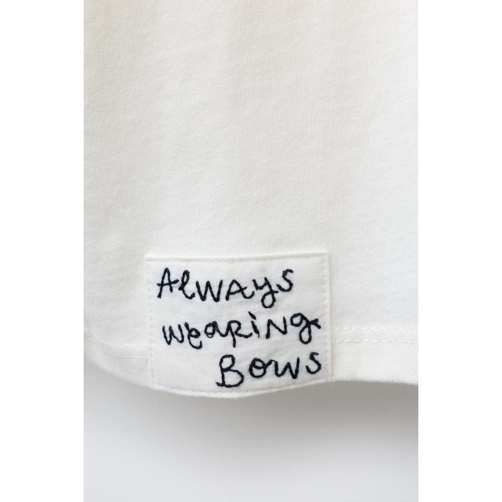 ФУТБОЛКА С АКВАРЕЛЬНЫМ ПРИНТОМ И БАНТОМ