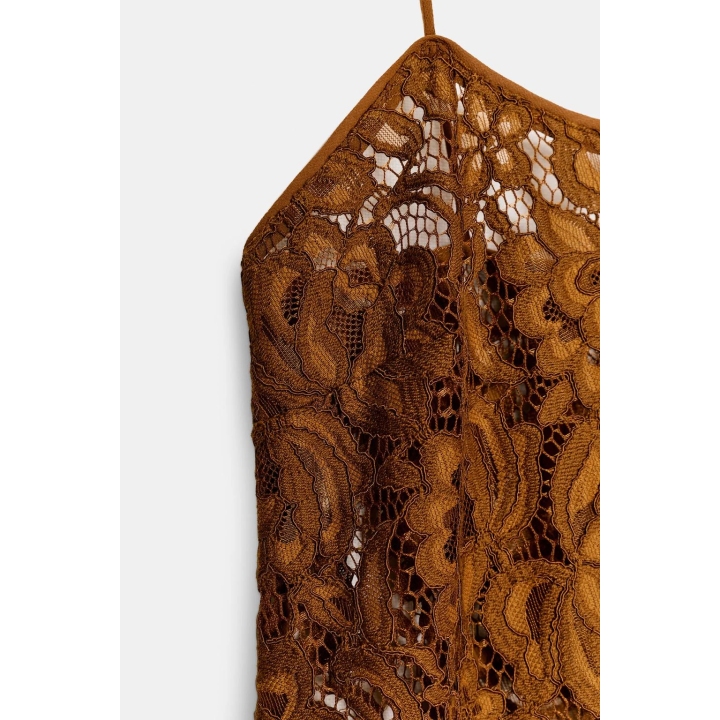 КРУЖЕВНОЙ ТОП НА БРЕТЕЛЯХ — ZW COLLECTION LIMITED EDITION