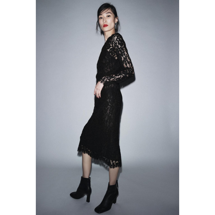 ПЛАТЬЕ МИДИ С КРУЖЕВОМ — ZW COLLECTION LIMITED EDITION