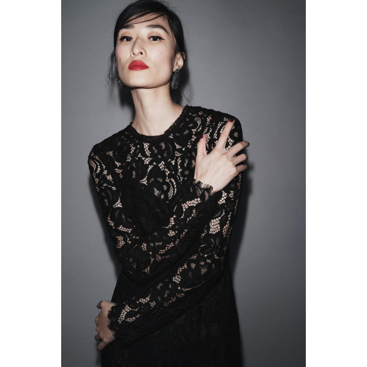 ПЛАТЬЕ МИДИ С КРУЖЕВОМ — ZW COLLECTION LIMITED EDITION