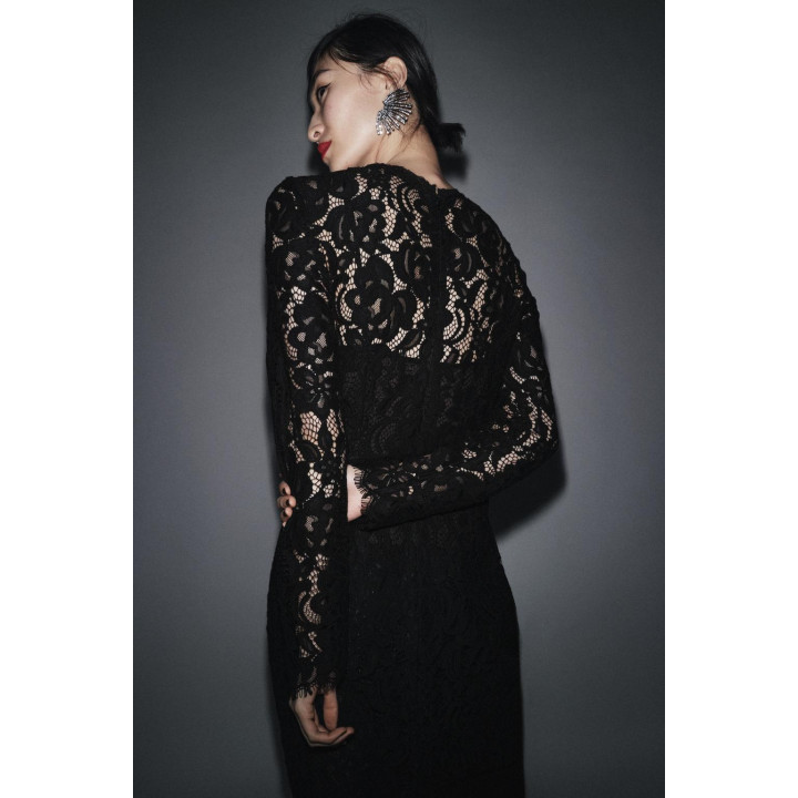 ПЛАТЬЕ МИДИ С КРУЖЕВОМ — ZW COLLECTION LIMITED EDITION