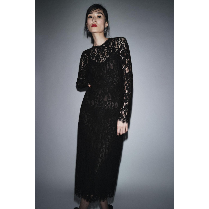 ПЛАТЬЕ МИДИ С КРУЖЕВОМ — ZW COLLECTION LIMITED EDITION