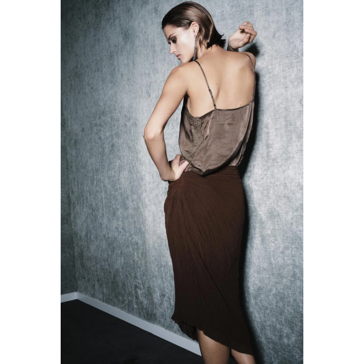 Плисированная юбка в миди zw collection