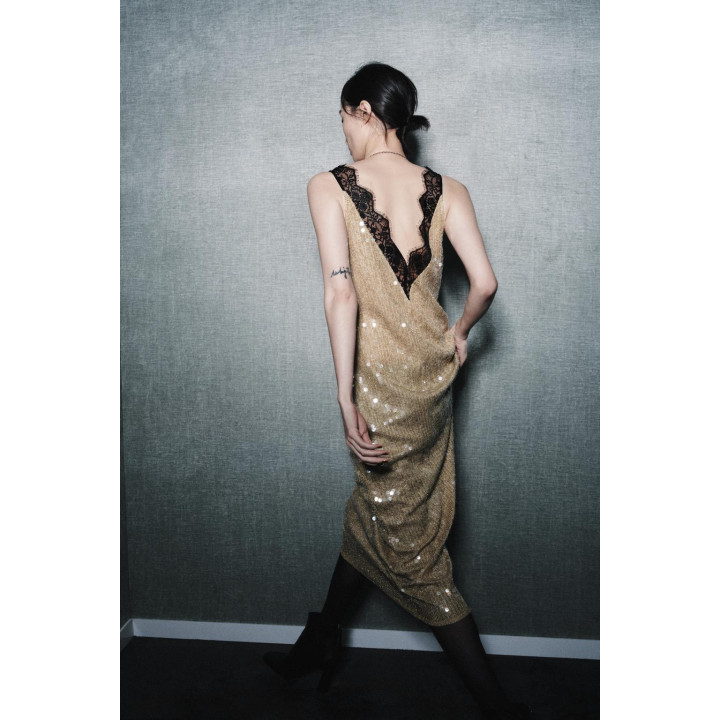 Платье с пайетками и кружевом коллекции zw