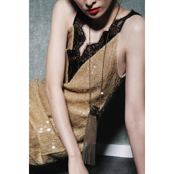 Платье с пайетками и кружевом коллекции zw