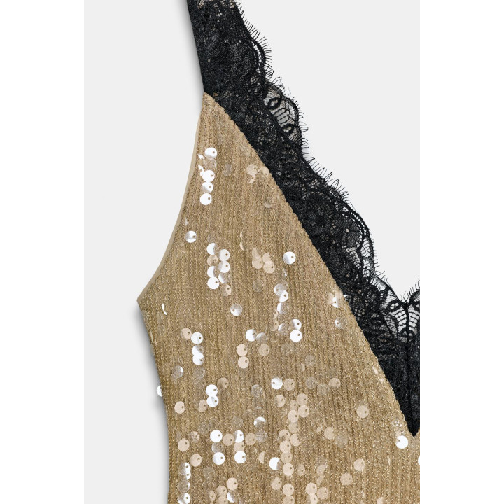 Платье с пайетками и кружевом коллекции zw