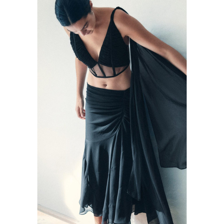 КОМБИНИРОВАННЫЙ ТОП-КОРСЕТ СО СБОРКАМИ