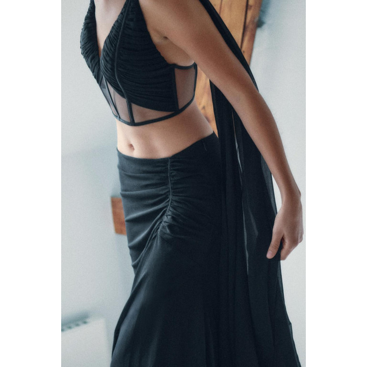 КОМБИНИРОВАННЫЙ ТОП-КОРСЕТ СО СБОРКАМИ