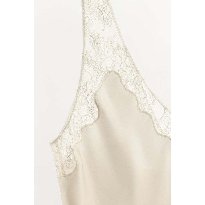 Блузка-торсидка из атласа с кружевными вставками