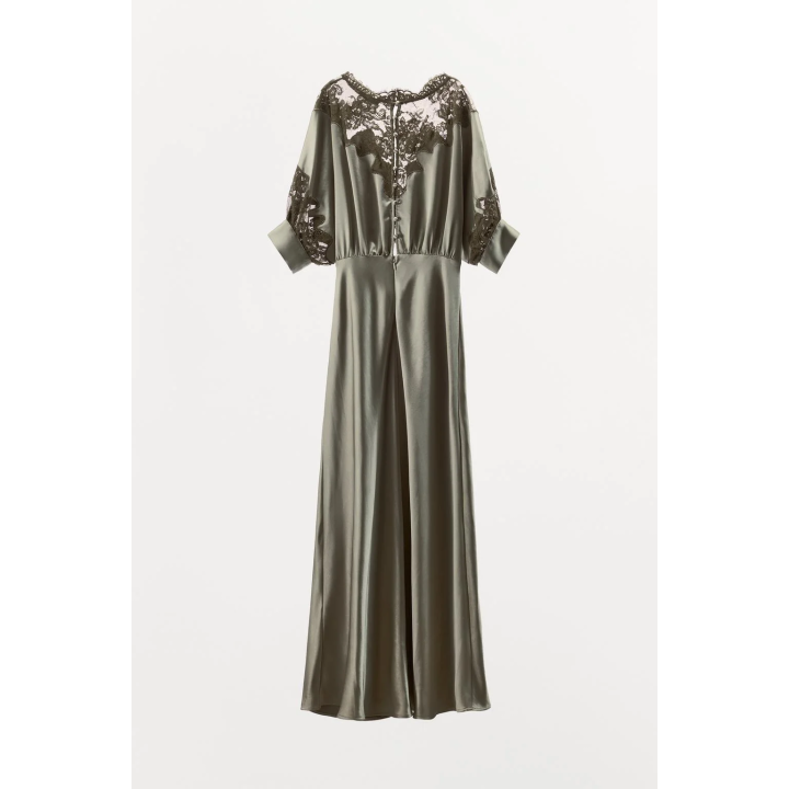 АТЛАСНОЕ ПЛАТЬЕ С КРУЖЕВОМ