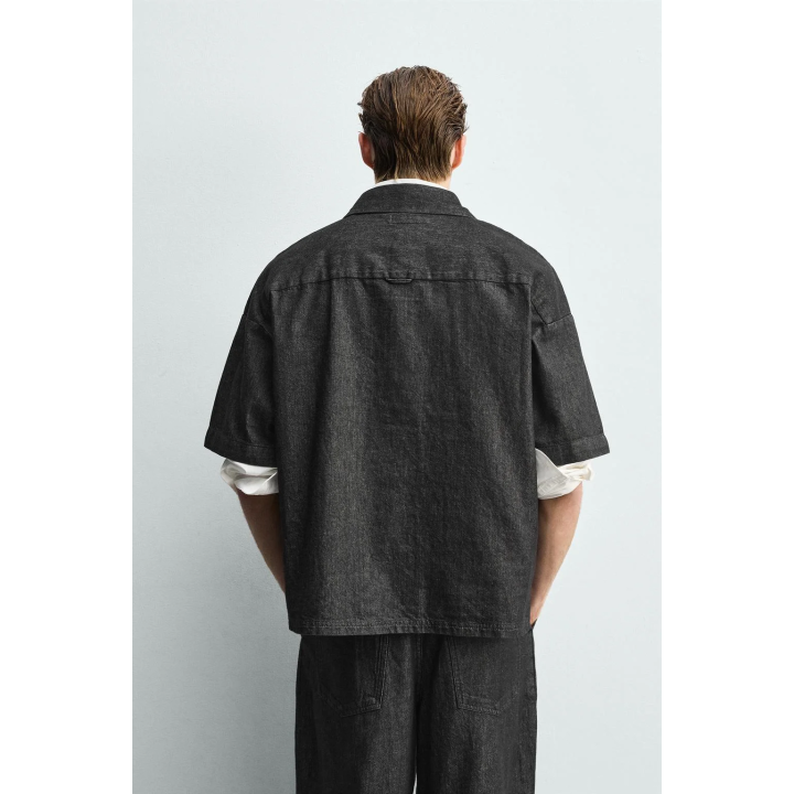 Джинсовая поло-рубашка