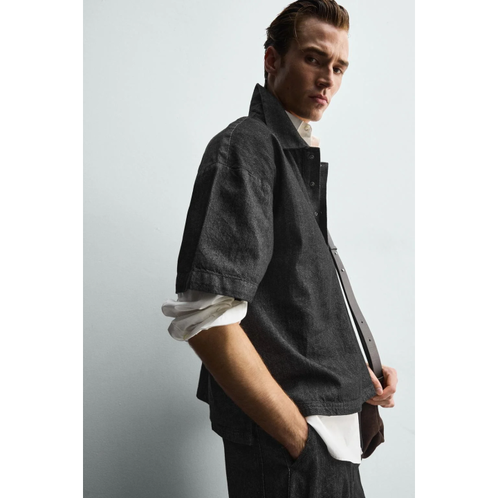 Джинсовая поло-рубашка