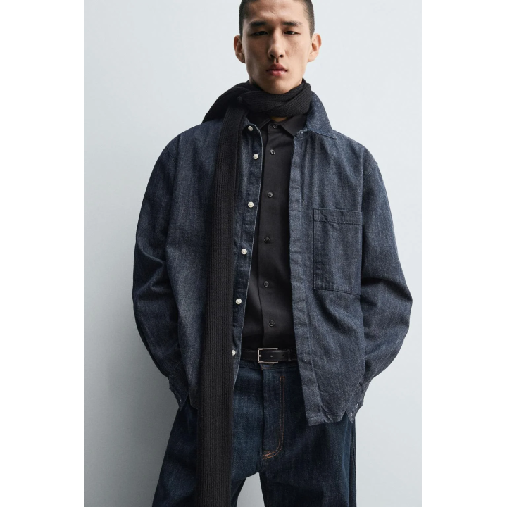Рубашка из денима свободного кроя