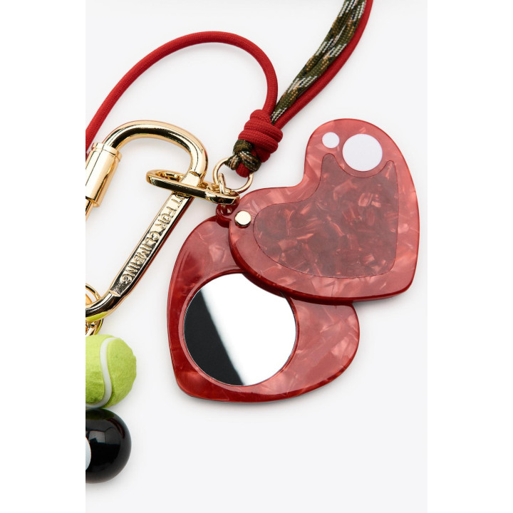 БРЕЛОК С НЕСКОЛЬКИМИ ПОДВЕСКАМИ, СЕРДЦЕМ И ЗЕРКАЛОМ