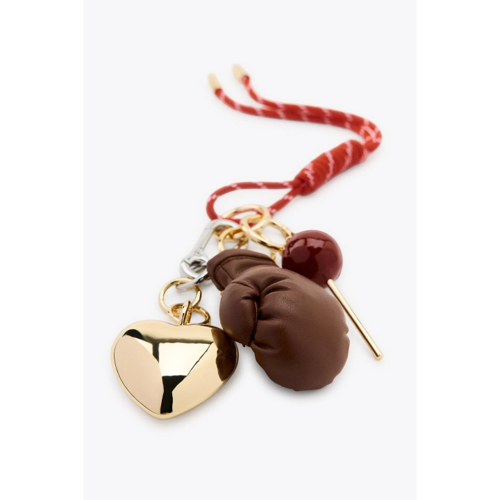 БРЕЛОК ДЛЯ КЛЮЧЕЙ С ПОДВЕСКАМИ В ФОРМЕ СЕРДЦА И ПЕРЧАТКИ