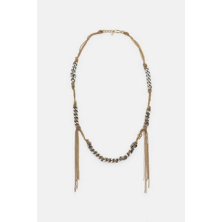 Контрастное ожерелье с цепями