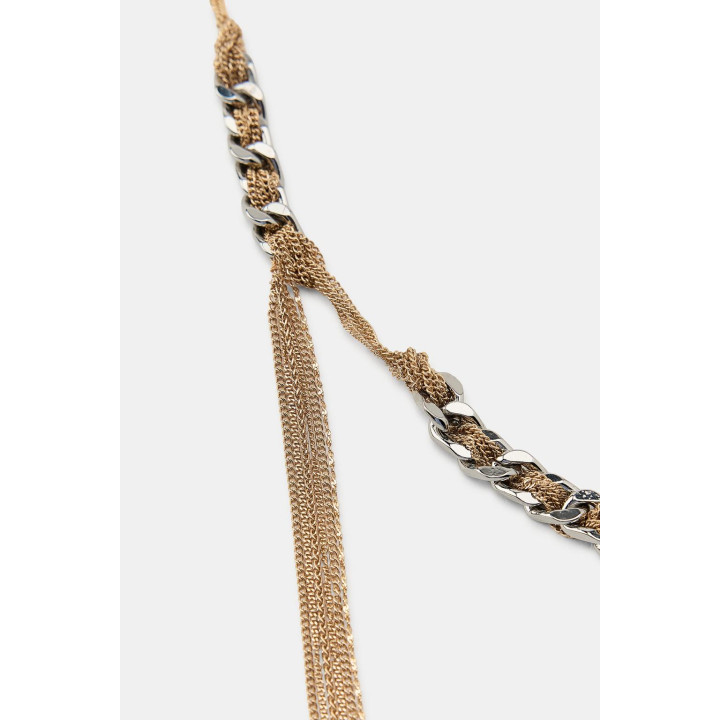 Контрастное ожерелье с цепями