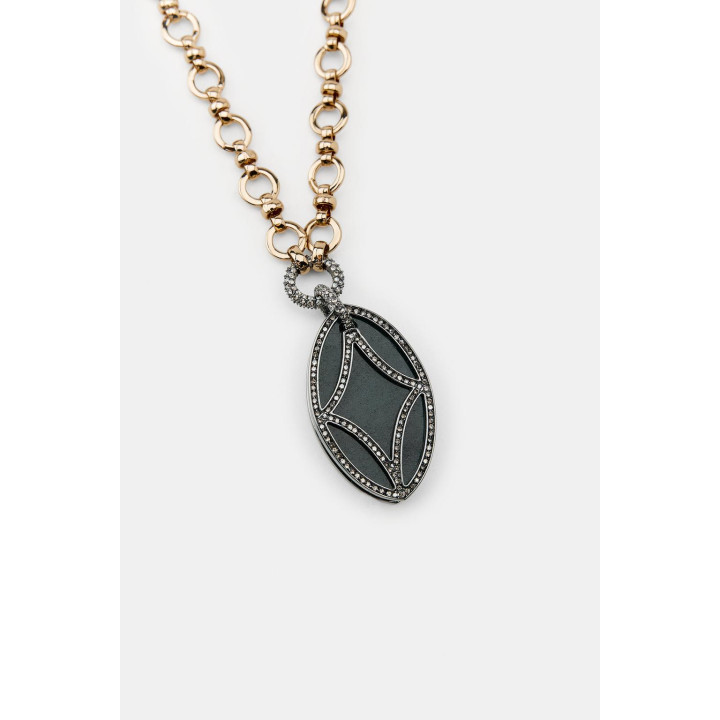 Ожерелье с кольцами и подвеской с блестками