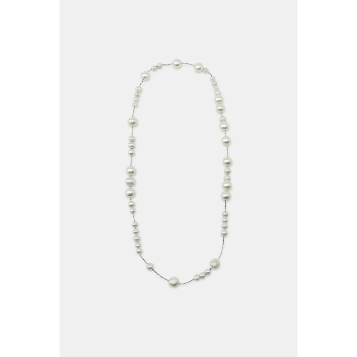 Ожерелье из металлического шнура с жемчужными аппликациями